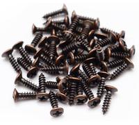 50 tornillos de cobre rojo de 3 mm duraderos para guitarra, protectores de púas, tornillos de montaje de placa de arañazos, tornillos de reparación de guitarra para Fender Guitarras Tele Gibson (cobre