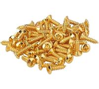 50 tornillos de cobre rojo de 3 mm duraderos para guitarra, protectores de púas, tornillos de montaje de placa de arañazos, tornillos de reparación de guitarra para Fender Guitarras Tele Gibson