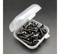 50 tornillos de guitarra para Pickguard y placas de cubierta para instrumentos Fender Style, rosca de 3 mm, longitud de 12 mm (color titanio)