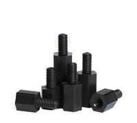 50 tornillos espaciadores de nailon M3 hexagonales macho y hembra con rosca para montaje en pilar de placa base PCB, con aislamiento de plástico, color negro(11mm (50Pcs))