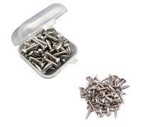 50 tornillos para golpeador de guitarra con caja de almacenamiento, para guitarra eléctrica, bajo, placa de arañazos, tornillos de montaje para placa de arañazos