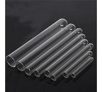 50 tubos de ensayo de vidrio de fondo redondo de 10x75 mm - cristalería de laboratorio transparente espesada