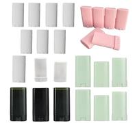 50 tubos vacíos de plástico para pintalabios, rellenables, ovalados, para bálsamo labial, botellas de viaje para perfume sólido, desodorante, botella portátil recargable, contenedores de maquillaje
