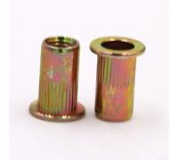 50 tuercas de remache de acero chapado en zinc M6 con cuerpo estriado dentado para aumentar el agarre y la resistencia a la tracción en montaje de chapa fina