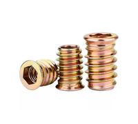 50 tuercas para atornillar M8 x 15 mm,insertos roscados para madera,insertos roscados para madera de hierro galvanizado,tuercas hexagonales para muebles de madera