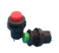 50 Uds 12mm de diámetro 2 pines DS 427 interruptor de botón momentáneo 3A 125VAC 1.5A 250VAC, Piezas(Five colours mixed)