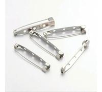 50 Uds 15/20/25/32/38/40/45mm broche Base alfileres de seguridad cierres hallazgos joyería hacer Clip trasero(30mm)