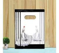 50 Uds 15x2 0cm/20x30cm pequeña bolsa de joyería patrón lindo bolsa de plástico con asa bolsas de regalo caramelo galleta fiesta Favor embalaje Bag-H1-15x20cm