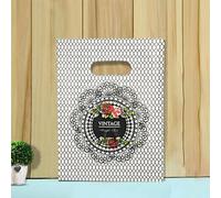 50 Uds 15x2 0cm/20x30cm pequeña bolsa de joyería patrón lindo bolsa de plástico con asa bolsas de regalo caramelo galleta fiesta Favor embalaje Bag-J-15x20cm