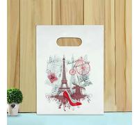 50 Uds 15x2 0cm/20x30cm pequeña bolsa de joyería patrón lindo bolsa de plástico con asa bolsas de regalo caramelo galleta fiesta Favor embalaje Bag-E1-15x20cm