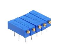 50 Uds 3006P potenciómetro ajustable multigiro de precisión 1K 2K 5K 10K 20K 50K 100K 200K 500K 100R 200R 500R 100 200 500 ohm(2K)