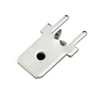 50 Uds 6,3 MM 250 lengüeta de soldadura placa de circuito de latón estañado conector de terminal de soldadura PCB espesor de terminal de soldadura(6111-6.3 Small foot)