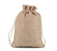 50 Uds 7x9 8x10cm bolsa de arpillera Natural con cordón bolsas de yute embalaje de joyería de varios tamaños bolsas de boda con bolsas de Navidad(Natural,7x9cm)