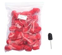 50 Uds. Accesorios de taladro uñas plástico rojo tapas bloque mandril removedor Gel cuidado los pies cutícula(16x25 120 Grit)