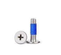 50 Uds acero al carbono niquelado/negro Cruz plana delgada cabeza adhesivo recubierto Anti aflojamiento tornillo M1.4M2M2.5M3M4(Plating,50pcs M2X4X4)
