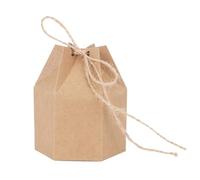 50 Uds., Bolsas de regalo con cordón, Caja de papel kraft hexagonal, caja de dulces para boda rústica, pequeñas de Kraft caja de regalo de papel, DIY, hecho a mano