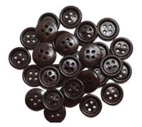 50 Uds. Botones de madera Natural de 4 agujeros for decoración de ropa accesorios de costura de botones de madera(Dark Brown,12.5mm)