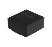 50 Uds. Caja de papel Kraft de 85x60x30mm con ventana, caja de embalaje de regalo for joyería, cajas de jabón hechas a mano, recuerdos de fiesta de boda y cumpleaños(Color:Black)