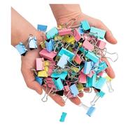 50 Uds Clips de carpeta Metal Clip papel archivo colorido Mini 15mm utilizado for libros papelería suministros oficina para papel de carta Papel Material de oficina(15mm Mixed 30pcs)