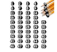 50 Uds. De Adornos for Lápices Numerados, Etiquetas Reutilizables