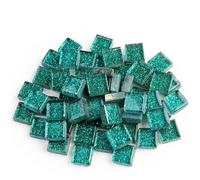 50 Uds Diy, mosaico de piedras de cristal con purpurina colorida, azulejos de mosaico, guijarros de vidrio, Material artesanal, rompecabezas for hacer mosaicos Diy de 9x9mm para Arte y Manualidades(Co