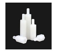 50 Uds espaciador de separación de nailon blanco/negro M3 M4 columna espaciador de plástico tornillos longitud: 5-50mm (Color : White_M3x22-6mm (50pcs))