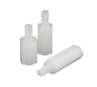 50 Uds. Espaciador De Separación Macho Hexagonal Nailon Blanco, Rosca Montaje Pilar, Tornillo Espaciado Perno Placa Base Fija Plástico(18mm (50pcs),M3 (Thread 6mm))