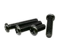 50 Uds M1 .2 .4 .6 M2 .5 M3 M4 Mini Micro Pequeño Negro Claro A2 304 Tornillo De Cabeza Cruzada Acero Inoxidable Perno Redondo(M1/Black carbon steel,2.5mm)