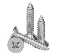 50 Uds M1 .2 .4 .7 M2 .6 M3 .5 M4 Mini 304 Tornillo De Madera Autorroscante Cabeza Avellanada Plana Cruzada Acero Inoxidable(22mm,M3.9)