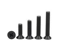 50 Uds M1.4 .6 .7 M2 .5 M3 M4 M5 KM Mini pequeño acero negro tornillo de cabeza avellanada plana(14mm X50pcs,M3)