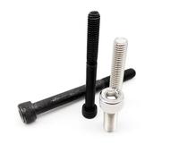 50 Uds M1.4 M1.6 M2 M2.5 M3 M4 M5 304 A2-70 acero inoxidable negro grado 12,9 DIN912 tornillo de cabeza hexagonal(304 stainless steel,2MM_M2.5)