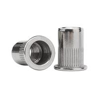 50 Uds M10 304 acero inoxidable cabeza plana remache ciego tuerca insertar Rivnut Nutsert tornillo