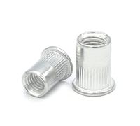 50 Uds M10 cabeza plana de aluminio remache ciego tuerca inserto Rivnut Nutsert tornillo