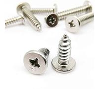 50 Uds M2 .3 .6 M3 304 Cruz de acero inoxidable ultradelgado cabeza oblea plana baja tornillo autorroscante for madera(20mm,50pcs M3)