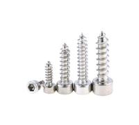 50 Uds M2 * 4/5/6/8/10MM cabeza hexagonal plateada tornillo autorroscante 304 de acero inoxidable for altavoz(5mm)