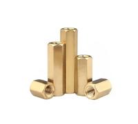 50 Uds M2 M2.5 espaciador de separación de cobre hembra a hembra espaciador de perno Hexagonal tuerca de Hardware de pilares huecos(16mm,M2.5 (50pcs))
