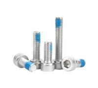 50 Uds M2M2.5M3 M4 A2 304 Cabeza Hexagonal De Acero Inoxidable Con Conector Tapa Perno Dispensador Pegamento Azul Tornillo Antiaflojamiento(12mm,M4-50pcs)