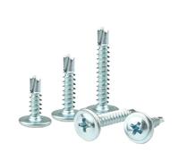 50 Uds M4.2 armadura chapada en Zinc azul cabeza redonda tornillo de cola autoperforante tornillos autorroscantes plana listón a pernos metálicos(16mm)