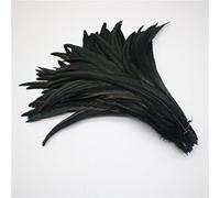 50 Uds. Plumas de cola de gallo 25-45cm 10-16 pulgadas decoración de ropa pluma puesta en escena pluma de cola de gallo-negro,40-45cm