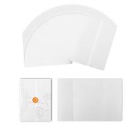 50 Uds Predobladas Papel de Vitela Blanco para Invitaciones, A5 Papel de Sobre de Boda Translúcidas Vellum Paper para Bodas Despedidas de Soltera Cumpleaños