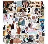 50 Uds Pride and Prejudice Pegatinas para maleta, monopatín, ordenador portátil, botellas de agua, coche, adolescentes, niños y niñas, impermeable