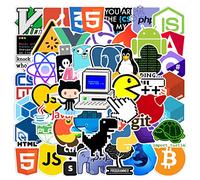 50 Uds Programmer Pegatinas para maleta, monopatín, ordenador portátil, botellas de agua, coche, adolescentes, niños y niñas, impermeable