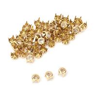 50 Uds remaches de cristal tachuelas de diamantes de imitación de moda DIY tachuelas de garra de diamantes de imitación para decoración de manualidades(Oro)
