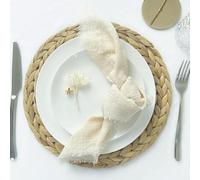 50 Uds. Servilleta de algodón de Gasa Verde Salvia de 32x32cm, servilletas de Tela Reutilizables para decoración de Mesa de Navidad, Fiesta de Boda, Rebabas Retro