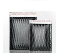 50 Uds. Sobre de correo rojo rosa bolsa de mensajería impermeable paquete de sobres acolchados bolsa para envío-Negro-15 * 20cm