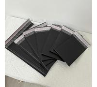 50 Uds. Sobres acolchados de burbujas de tamaño pequeño para regalo, bolsa de sobre de correo para cosas pequeñas, sobres forrados con joyería, autosellado-Negro-13 * 15cm