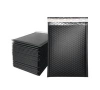 50 Uds. Suministros para pequeñas empresas, bolsas de embalaje de sobres rosas para empaquetar paquetes, sobres de envío, sobres publicitarios-negro-15 * 18cm