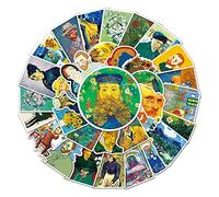 50 Uds Van Gogh Pegatinas para Niños y Niñas,Adolescentes Portátiles,Maleta,Bicicletas,Monopatín,Guitarra,Casco,Equipaje,Coche,Pintura al óleo Impermeable Stickers de Vinilo