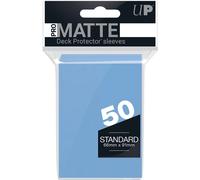 50 ultra pro pro-matte light blue deck protector sleeves - non-glare -