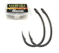 50 unidades anzuelos de pesca de acero inoxidable recubierto de PTFE con alto contenido de carbono anzuelos de alambre de púas con ojal accesorios de pesca (FBA-8031-2)